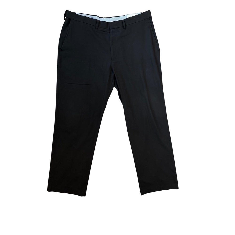 JM Haggar Classic Fit Black Dress Pants Mens Size 38 x 30 Flat Front Slacks - Picture 2 of 6